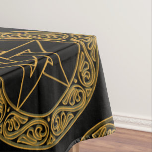 Elegant Gold Filigree Pentacle Wicca Star Altar Tafelkleed