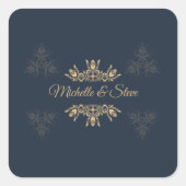 Elegant Gold Filigree Personalized Name Stickers (Voorkant)