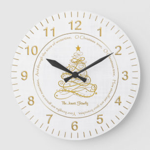 Elegant Gold Filigree Tree "O kerstboom" Cir Grote Klok