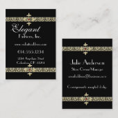 Elegant Gold Filigree Trim Visitekaartjes (Voorkant / Achterkant)