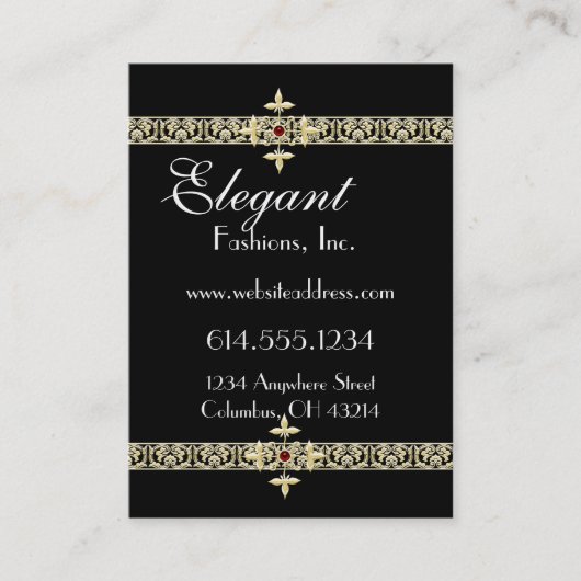 Elegant Gold Filigree Trim Visitekaartjes (Voorkant)