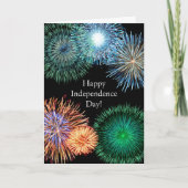 Elegant Gold Fireworks Grafische Onafhankelijkheid Feestdagen Kaart (Voorkant)
