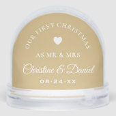 Elegant Gold First Christmas Photo Keepsake Sneeuwbol (Achterkant)