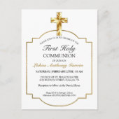 Elegant Gold First Heilige Communauteit Uitnodigin Briefkaart (Voorkant)