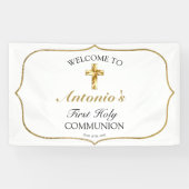 Elegant Gold First Heilige Communauteit Welkom Spandoek (Horizontaal)
