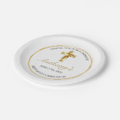 Elegant Gold First Heilige Communie Hartelijk dank Papieren Bordje (Gekanteld)