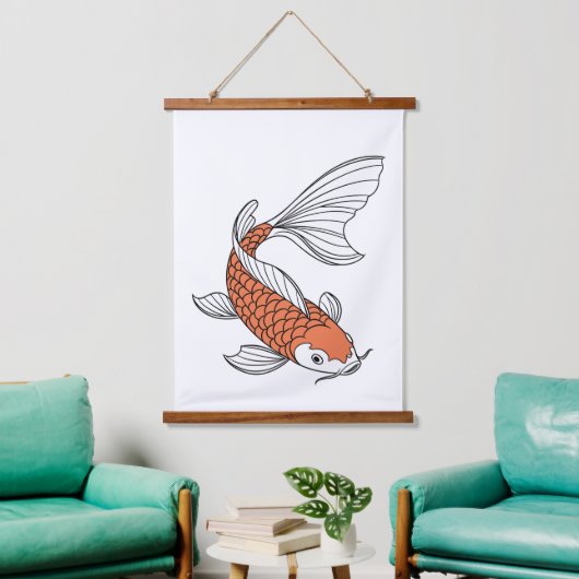 Elegant Gold Fish Decorative Wall Hanging Tapestry Hangend Wandkleed (Woonkamer)