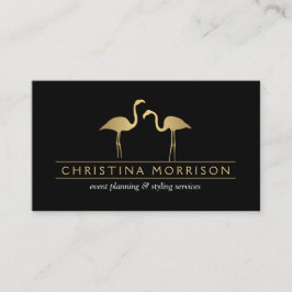 Elegant Gold Flamingos Event Planner Visitekaartje