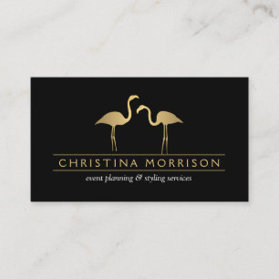 Elegant Gold Flamingos Event Planner Visitekaartje