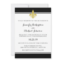 Elegant Gold Fleur de Lis Black and White Wedding