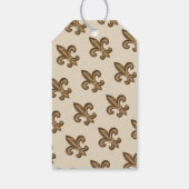 Elegant Gold Fleur de Lis en Taupe | Gepersonalise Cadeaulabel (Achterkant)