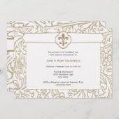 Elegant Gold Fleur de Lis Event Invitations Kaart (Voorkant / Achterkant)