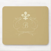 Elegant Gold Fleur de Lis Monogram Muismat (Voorkant)