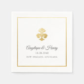 Elegant Gold Fleur de Lis Personalized Wedding Servet (Voorkant)