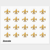 Elegant Gold Fleur de Lis Ronde Sticker (Vel)