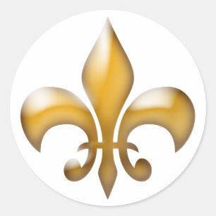 Elegant Gold Fleur de Lis Ronde Sticker