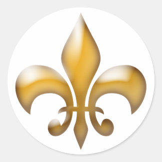 Elegant Gold Fleur de Lis Ronde Sticker