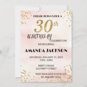 Elegant Gold Floral 30th Birthday Invitation Kaart (Voorkant)