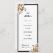Elegant Gold Floral 60th Birthday Program Menu Kaart (Achterkant)