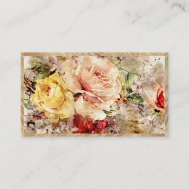 Elegant Gold Floral Abstracte Waterverf Rustic Visitekaartje