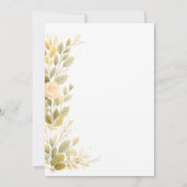 Elegant Gold Floral Botanical Baby Shower  Kaart (Achterkant)