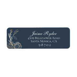 Elegant Gold Floral Botanical Return Address Etiket
