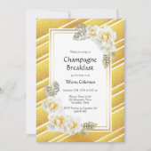 Elegant Gold Floral Bridal Champagne Breakfast Kaart (Voorkant)