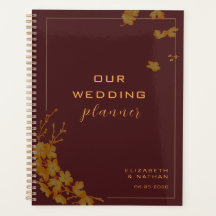 Elegant Gold Floral Burgundy Wedding