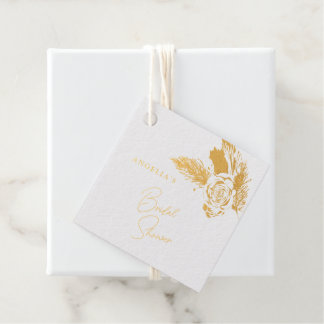 Elegant Gold Floral Composition Foil Gift Tag