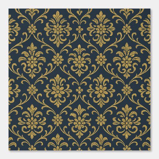 Elegant Gold Floral Damask Behang (Voorkant)
