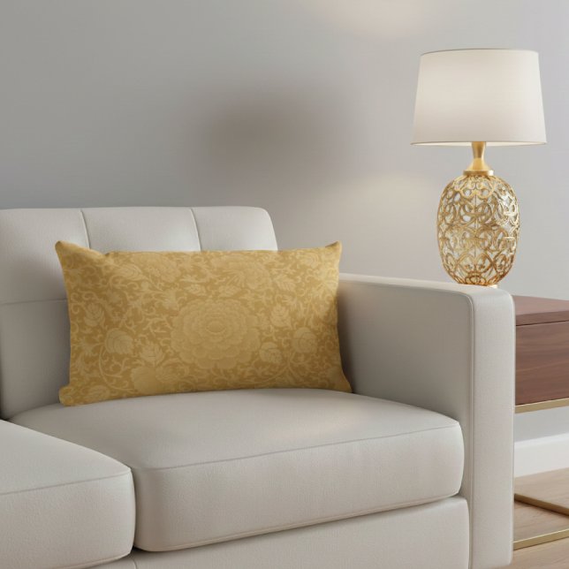 Elegant Gold Floral Damask Kussen (Creator heeft geüpload)