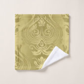 Elegant Gold Floral Damask Print Bad Handdoek (Wasdoekje)