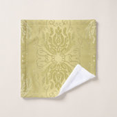 Elegant Gold Floral Damask Print Towel set Bad Handdoek (Wasdoekje)