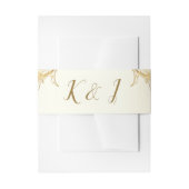 Elegant Gold Floral Damask Script Monogram Weddens Uitnodigingen Wikkel (Voorkant Voorbeeld)