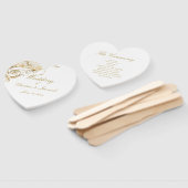 Elegant Gold Floral Damask Script White Wedding Handwaaier (Niet-gemonteerd)