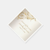 Elegant Gold Floral Damask Shiny Champagne Wedding Servet (Hoek)