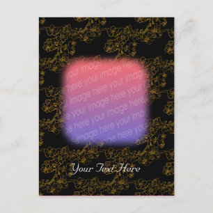 Elegant Gold Floral Design Photo Briefkaart