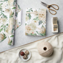 Elegant Gold Floral Etching Creme Waterverf Roos