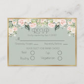 Elegant Gold Floral Green Script Weddenschap RSVP (Voorkant)