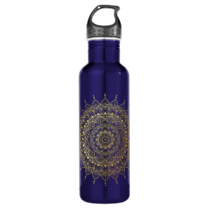 Elegant Gold Floral Henna Mandala Waterfles