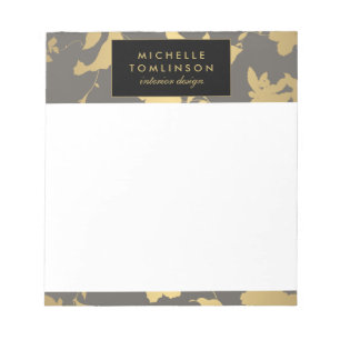 Elegant Gold Floral III Gepersonaliseerd Notitiebl Notitieblok