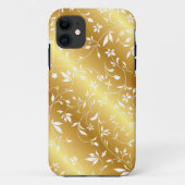 Elegant Gold Floral iPhone Case (Achterkant)