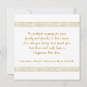 Elegant  Gold Floral Kaart met kerstfoto's (Achterkant)