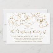 Elegant Gold Floral Kantoor kerstfeest Kaart (Voorkant)