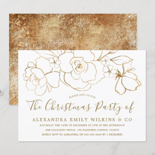 Elegant Gold Floral Kantoor kerstfeest Kaart