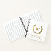 ELEGANT GOLD FLORAL LAUREL WREATH INITIAAL MONOGRA NOTITIEBOEK (Binnen)