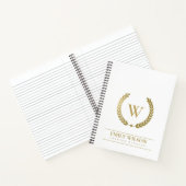 ELEGANT GOLD FLORAL LAUREL WREATH INITIAAL MONOGRA NOTITIEBOEK (Binnen)