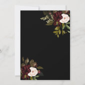 Elegant Gold Floral Lijst Burgundy Rozen Black Kaart (Achterkant)