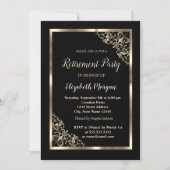 Elegant Gold Floral Lijst Retirement Kaart (Voorkant)