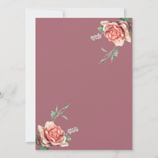 Elegant Gold Floral Lijst Rozen Pensioenuitkering Kaart (Achterkant)